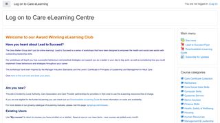 Log on to Care eLearning Centre