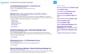 elseviperformancemanager systemlogin, Search.com