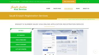 Enjazit E number Saudi visa online application registration Service