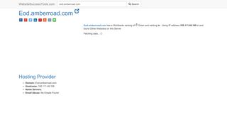Eod.amberroad.com Error Analysis (By Tools) - Website Success Tools