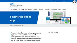 E-Rostering Phone App - Manchester University NHS Foundation Trust