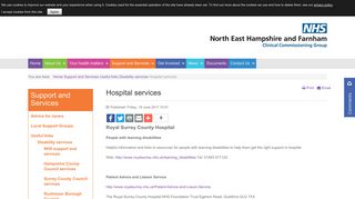 Hospital services - NHS North East Hampshire and Farnham CCG