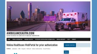 Molina Healthcare WebPortal for prior authorization ...
