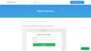 Reset Password – Help & Support