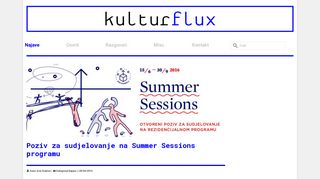 Poziv za sudjelovanje na Summer Sessions programu | Kulturflux