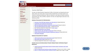 NYSED:IRS:BEDS-PMF Teacher/Staff Data