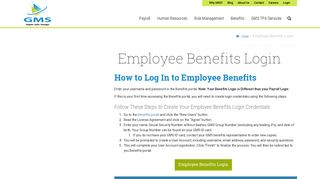 Employee Benefits Login - Group Management Services