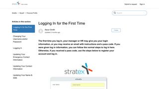 Logging In for the First Time – StratEx