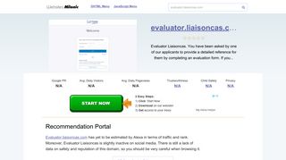 Evaluator.liaisoncas.com website. Recommendation Portal.