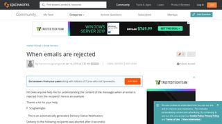 When emails are rejected - Email Servers - Spiceworks Community
