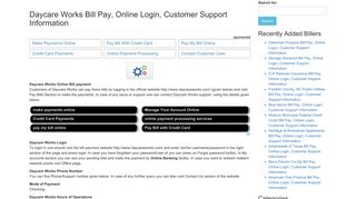 Daycare Works Bill Pay, Online Login, Customer Support Information