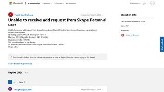 Unable to receive add request from Skype Personal user - Microsoft ...
