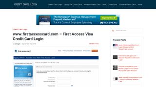 www.firstaccesscard.com - First Access Visa Credit Card Login - Credit ...