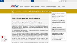 ESS – Employee Self Service Portal | Human Resources | Malam