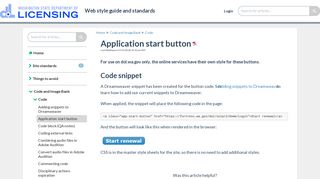 Application start button | Web style guide and standards - KnowledgeOwl