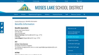 Benefits Information - Departments - Moses Lake School District 161