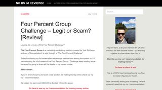 Four Percent Group Challenge - Legit or Scam? [Review]