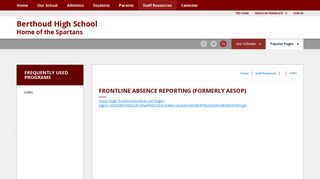 Frontline Absence Reporting (formerly AESOP)