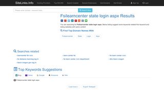 Fsilearncenter state login aspx Results For Websites Listing
