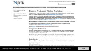 Fitness to Practise and Criminal Convictions - University of Exeter