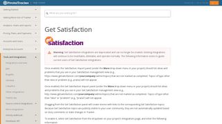 Get Satisfaction - Pivotal Tracker