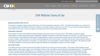 Terms of Use | GHX