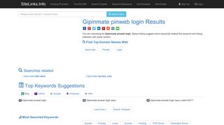 Gipinmate pinweb login Results For Websites Listing - SiteLinks.Info