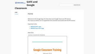 GAFE and Google Classroom - Google Sites