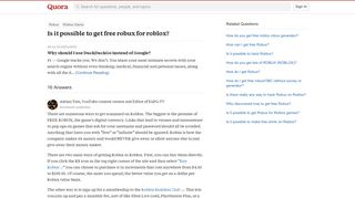 Is it possible to get free robux for roblox? - Quora