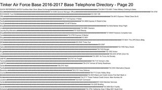 Tinker Air Force Base 2016-2017 Base Telephone Directory - Page 20