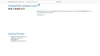 Hosted103.renlearn.com Error Analysis (By Tools)