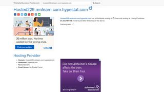 Hosted229.renlearn.com.hypestat.com Error Analysis (By Tools)