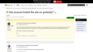 Has anyone hosted the site on godaddy? | The ASP.NET Forums