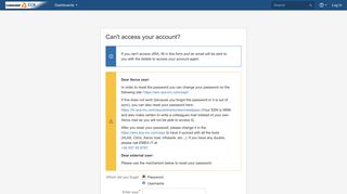 Can't access your account? - CCR v6.6