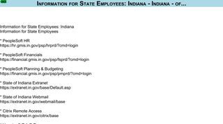 Information for State Employees: Indiana - State Government Portal