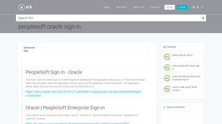 peoplesoft oracle sign in