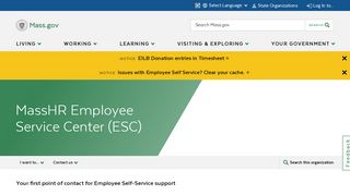 MassHR Employee Service Center (ESC) | Mass.gov