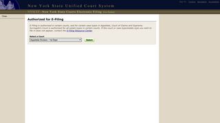 Authorized for eFiling - Unified Court System
