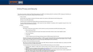 Online Privacy and Security - Welcome to BRI Internet Banking
