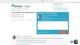 I cant remember my email password - JustAnswer