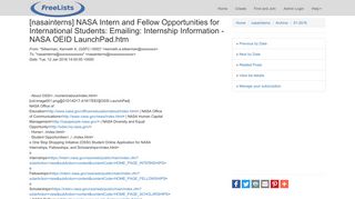 [nasainterns] NASA Intern and Fellow Opportunities for International ...