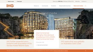 News and media - InterContinental Hotels Group PLC