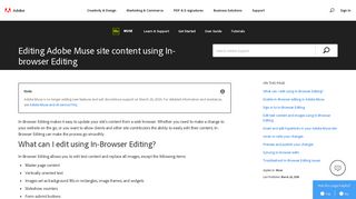 In-Browser Editing - Adobe Help Center