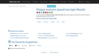 Pbspay evolution payroll ess login Results For Websites Listing