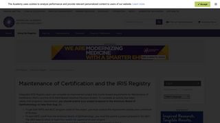 Maintenance of Certification and the IRIS Registry - American ...
