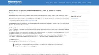 Registering for the 1st time with ECFMG in Order to Apply for USMLE