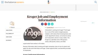 Kroger Job and Employment Information - The Balance Careers