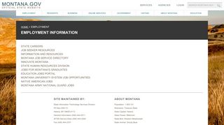 Montana's Official State Website - EMPLOYMENT ... - Montana.gov