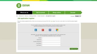 Oxfam - Job application register