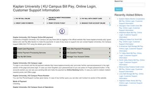 Kaplan University | KU Campus Bill Pay, Online Login, Customer ...